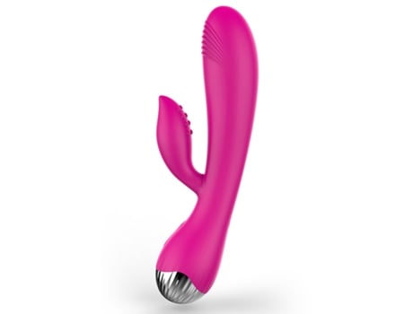 Vibrador recargable a prueba de agua de silicona con 10 modos de vibración para mujeres (rojo rosa) VEANXIN