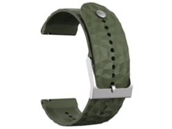 S/MARCA Correa de Silicona patrón de rombos 24mm para Suunto 9/9 Baro - verde intenso