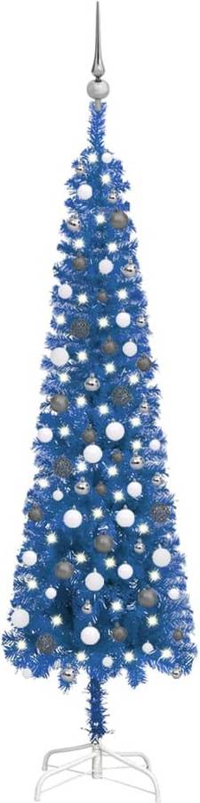 Set De Árbol navidad estrecho con led y azul 210 cm vidaxl luces 210x55