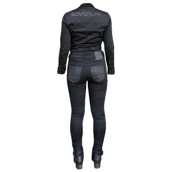 Mono para Mujer OVERLAP Tess Negro para Motociclismo (28)