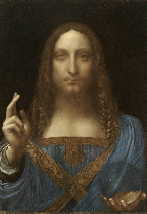 Legendarte Cuadro Lienzo digital salvator mundi leonardo da vinci decoración pared cm. 50x70