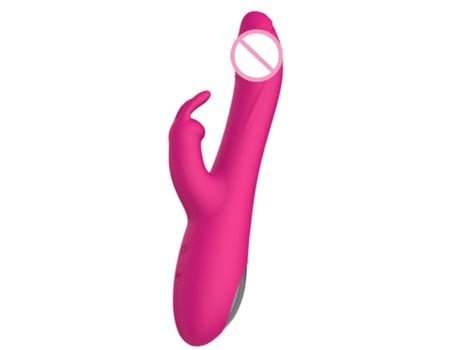 Vibrador femenino de conejo telescópico de doble motor de 10 velocidades (rojo) VEANXIN