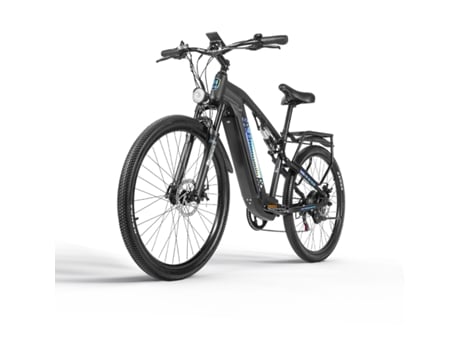 Bicicleta de montaña eléctrica para hombre 500W 17.5AH 27.5 Suspensión total S26 Negro - Velocidad 42 km/h, alcance 90 km, motor BAFANG SHENGMILO