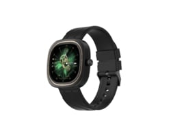 SHAH ARPAN Reloj inteligente D11 Square Punk con llamadas Bluetooth, silicona negra GODTVAGT