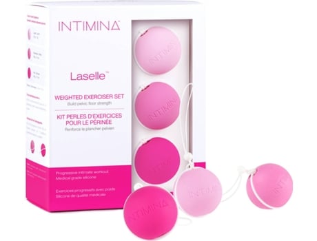 Estimulador Intimina Laselle kegel rosa bolas chinas con peso 3 diferentes para fortalecer el suelo de 28 38 48