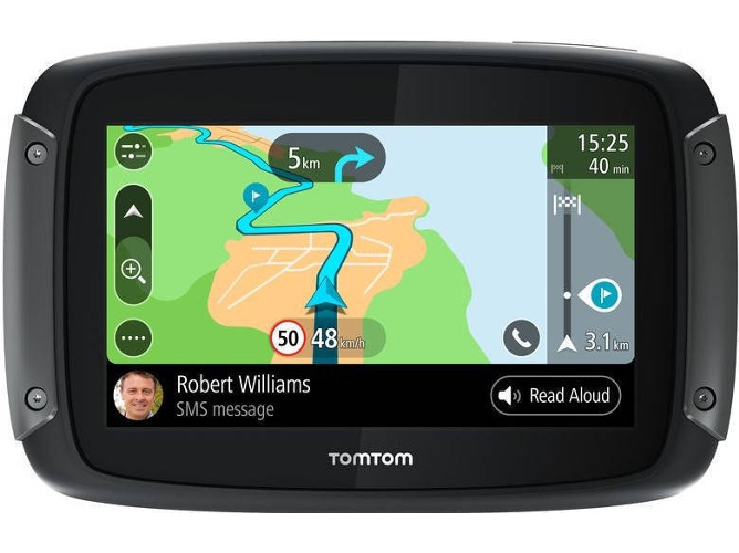 Gps Tomtom Rider 50 4.3 europa wifi negro para motocicletas 43 pulgadas con carreteras montañosas actualizaciones mediante compatible siri y google now traffic radares de 3 meses 24 mapas 1h autonomia 23