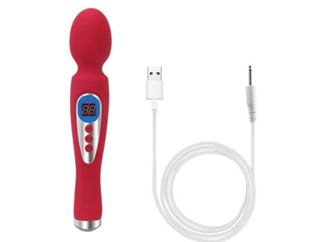 Vibrador de masaje recargable USB con múltiples frecuencias para adultos (rojo) VEANXIN