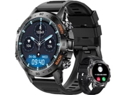 Smartwatch para hombre con llamadas Bluetooth, pantalla táctil HD de 1,39 pulgadas, resistente al agua hasta 5 ATM, monitor de frecuencia cardíaca y presión arterial, color negro CHRONUS