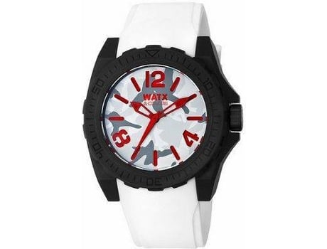 Reloj Watx&colors Blackout para hombre de cuarzo con brazalete silicona rwa1809 colors blanco