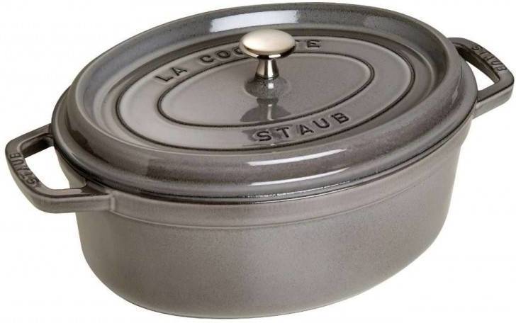 Staub Cacerolacocotte De hierro fundido ovalada 27 cm 32 l gris cocotte