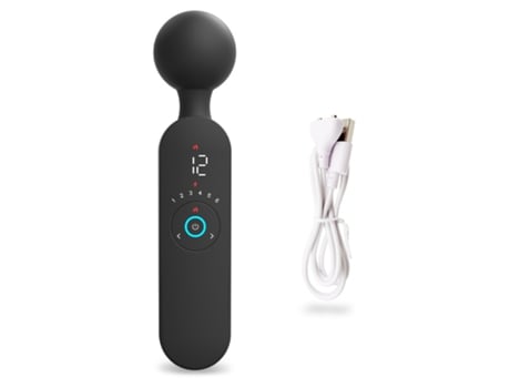 Vibrador de masaje de vibración fuerte multifrecuencia de calefacción para mujeres (negro) VEANXIN