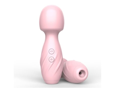 Vibrador de masaje de succión de silicona 2 en 1 con 10 modos para mujeres (rosa) VEANXIN