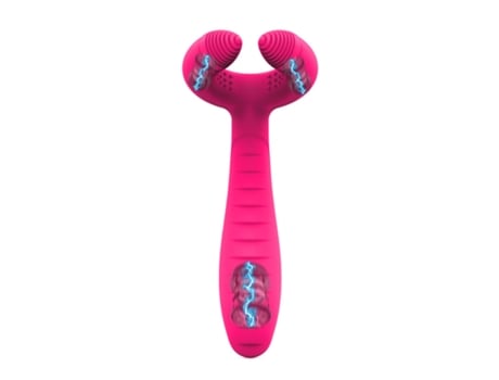 Vibrador del anillo del pene del silicón, estimulador doble vaginal del pene del anillo del martillo de la eyaculación del retraso (rojo) VEANXIN