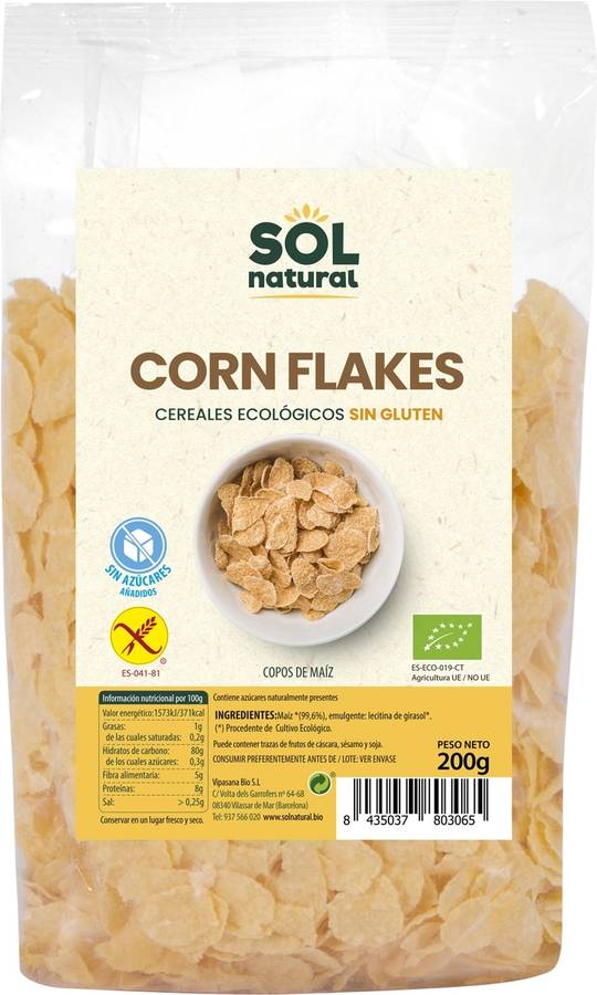 Korn Flakes Copos de Maiz con Cebada Malteada Bio SOL NATURAL (150 g)