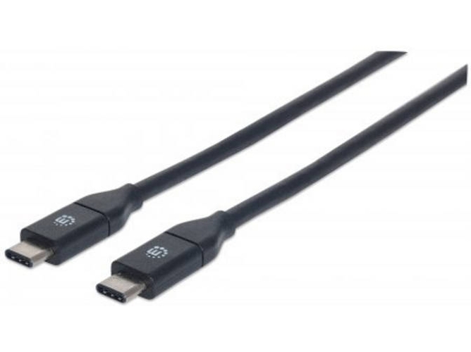 Cable USB MANHATTAN USB C/USB C 1 m Macho/Macho Negro