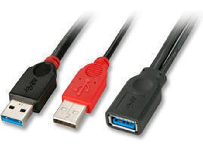 Cable USB LINDY (USB - 50 cm - Negro)