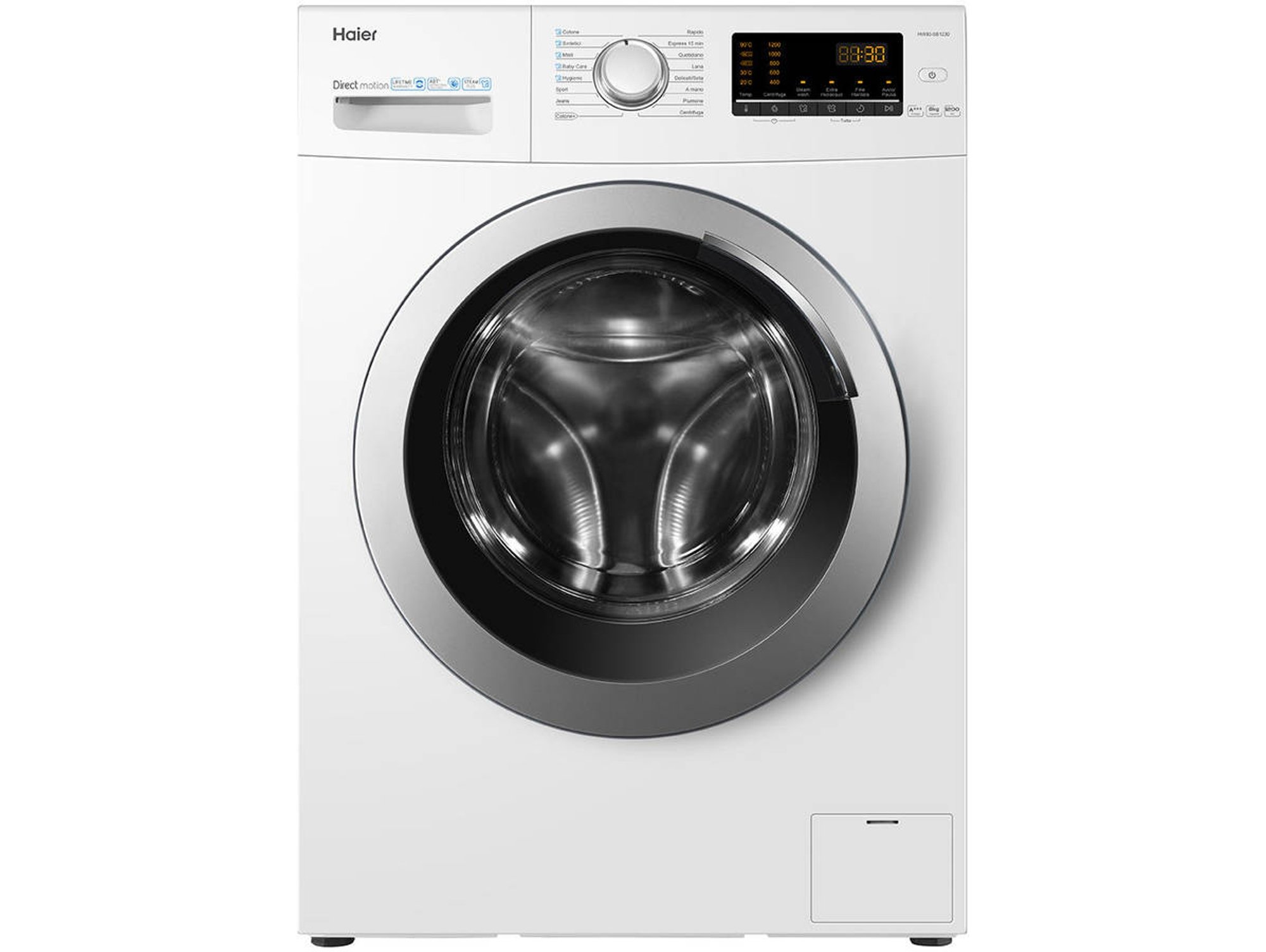 Lavadora HAIER HW80-BE1239 (8 kg - 1200 rpm - Blanco)