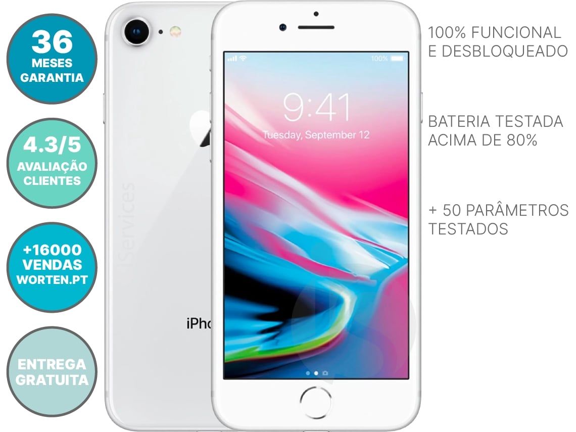 iPhone 8 APPLE (Reacondicionado Como Nuevo - 4.7'' - 64 GB - Gris Sideral)