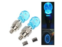 Rtengtunn 2 Piezas Tapa De Válvula Con Forma De Calavera Luz Led Luz De Neumático De Rueda Para Coche Motocicleta Bicicleta - Azul JEIIBRZUI