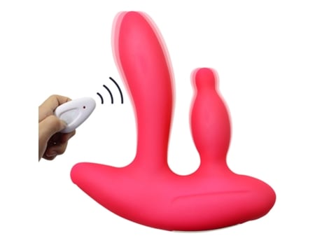 Vibrador de masaje portátil con control remoto inalámbrico para mujeres (rosa roja) VEANXIN