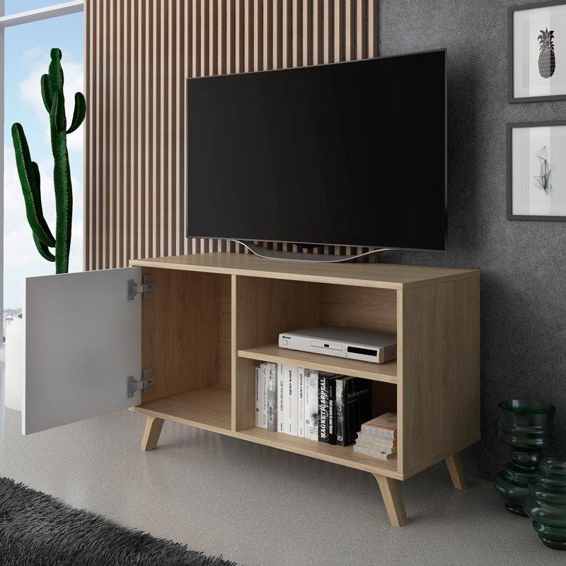 Mueble de TV SKRAUT HOME TV100WINDPUCCBLA  (Puccini - Blanco - Melamina - 92 x 40 x 57 cm)