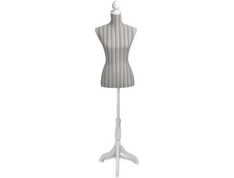 Vidaxl Maniquí De busto femenino señora lino y negro figura modista manequí mujer gris tejido 9x168 cm