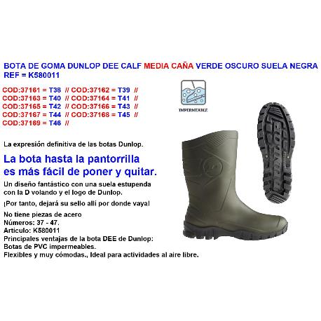 BOTA MEDIA CAÑA DUNLOP DEECALF T-46 VERDE