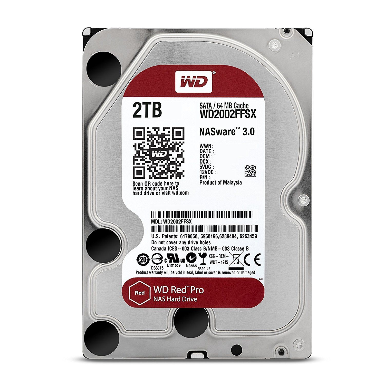 Disco HDD Interno WESTERN DIGITAL Red Pro (2 TB - SATA - 7200 RPM)