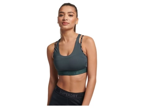 Top de Mujer para Deporte SUPERDRY Sutiãs Train Branded Verde (XS)