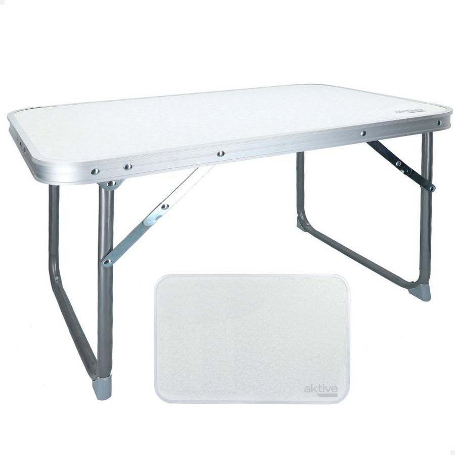 Mesa de Camping AKTIVE 52836 Blanco (60x40x40cm)