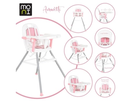 Trona infantil AMARETTI 3 en 1 Pink MONI