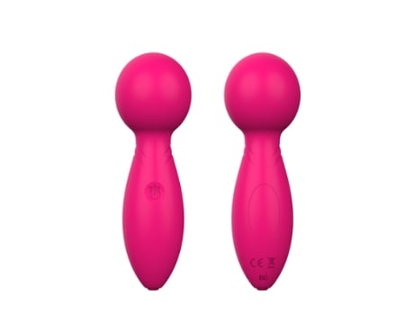 Mini Masajeador Portátil de Silicona Masajeador de Varita Pequeña con 10 Modos de Vibración Recargable BISBISOUS Rojo