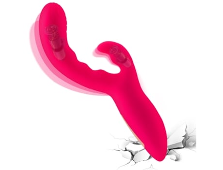 Vibrador de masaje de silicona de 16 frecuencias para mujer (rosa roja) VEANXIN