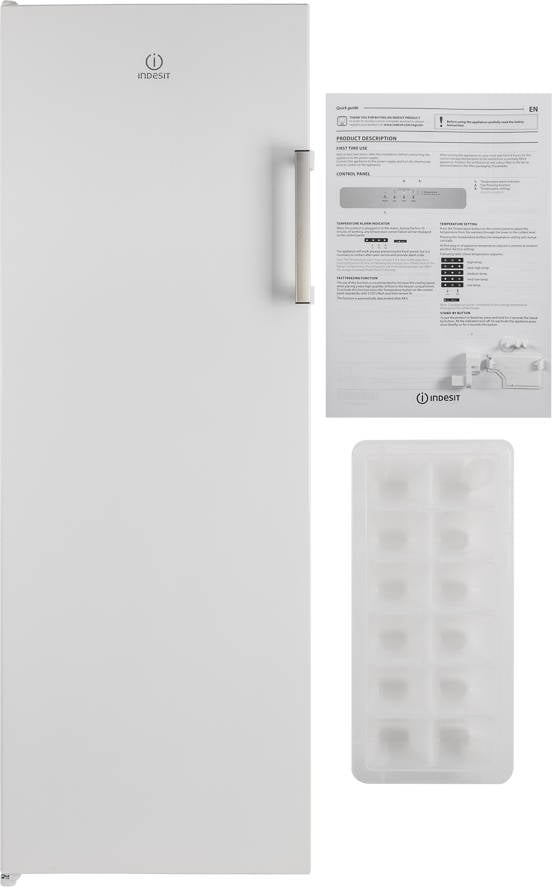 Congelador Vertical Indesit UI6F1TW1, No Frost, Blanco, Clase F, 167x59,cm, Congeladores verticales