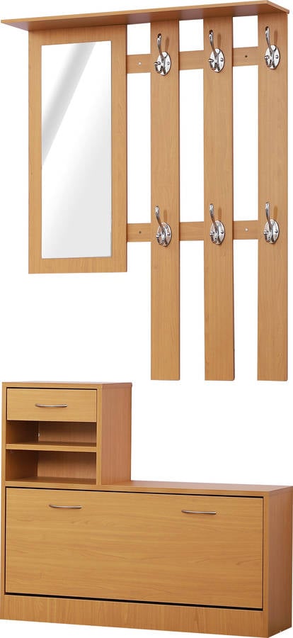 Mueble de Entrada HOMCOM 831-146BN Marrón (Madera - 90 x 22 x 116 cm)