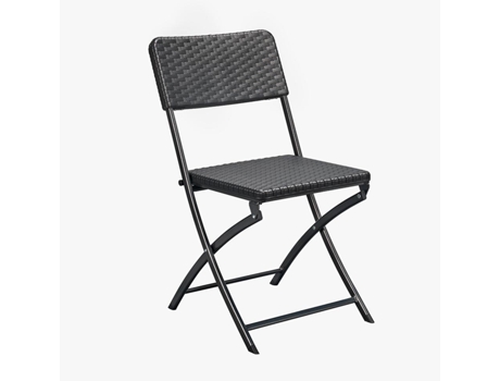 LOSANGO SQUARE Silla Plegable de Exterior Negro 57x44x80cm VIVA