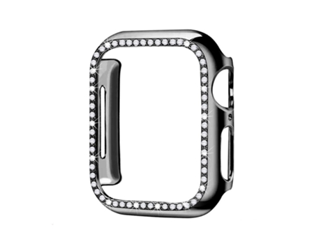 Carcasa de Reloj SLOWMOOSE de Diamante para Apple (Negro - Série123 42 Mm)