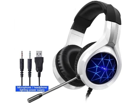 Auriculares Gaming con Cable GOEIK HST01 (Over Ear - Micrófono - Blanco)