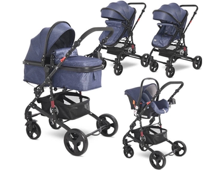 Carrito de Bebé 3 in 1 LORELLI Alba Blue (Azul)