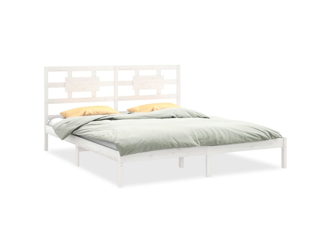 Estructura de cama madera maciza blanca 180x200 cm - referencia