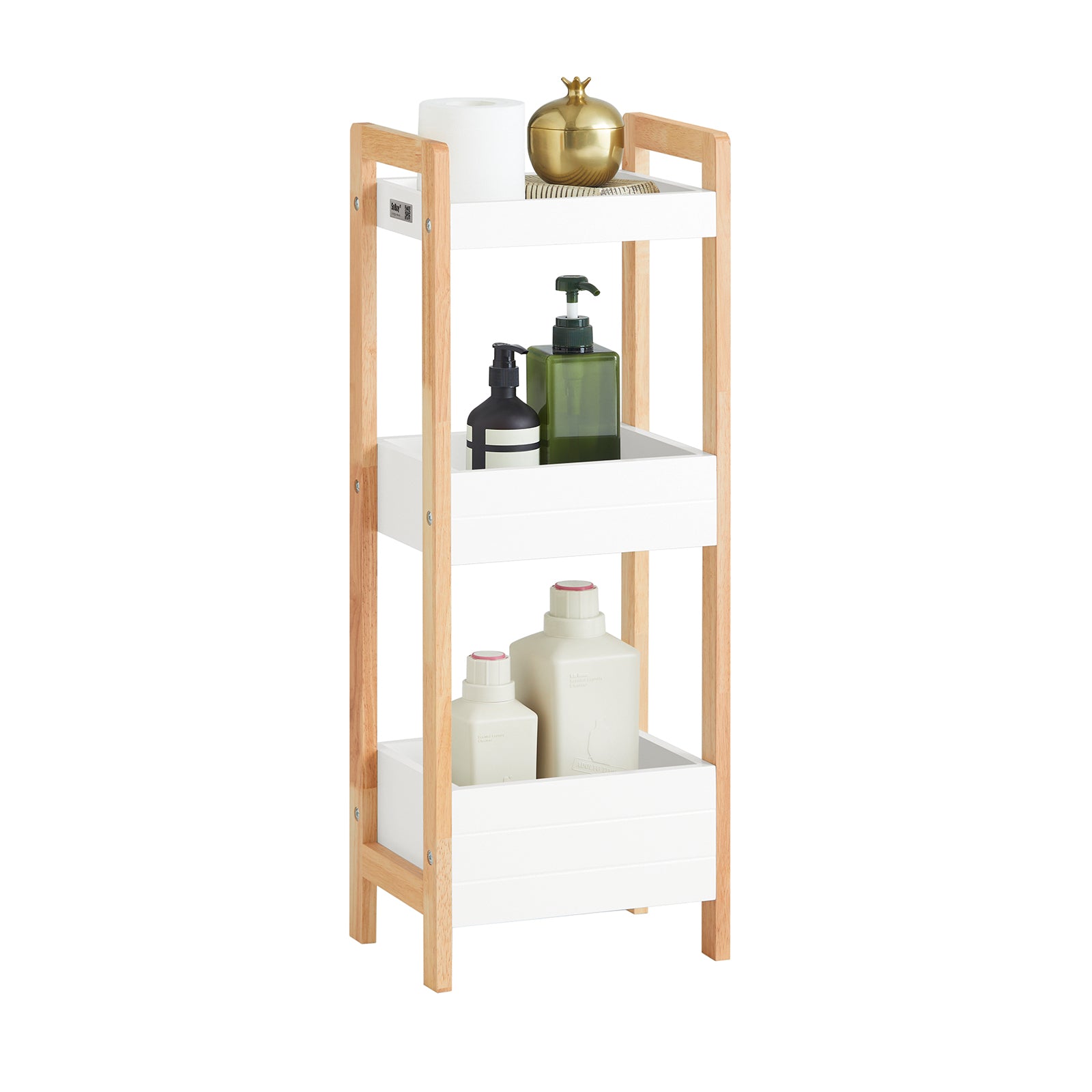 Estantería para Baño SOBUY FRG226-WN (MDF y Madera Caucho - 28x20x74 cm)