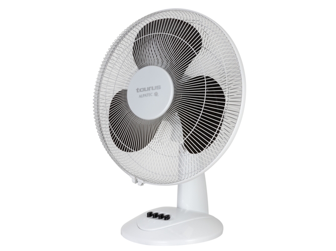 Taurus Greco 16 ventilador sobremesa sistema oscilación 3 aspas 40 cm w base redonda antideslizante blanco y negro 5.3 tons 46.69 decibeles acrylic mesa fa1101 40cm grego climatización alpatec con 40w 944650