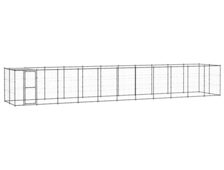 vidaXL Perrera de exterior de acero con techo 26,62 m²