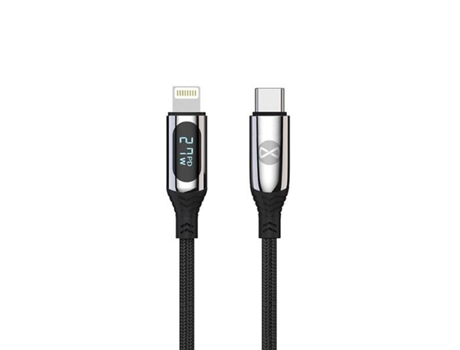 Cable Fastcharge Lcd Usb-C FOREVER Nylon Negro