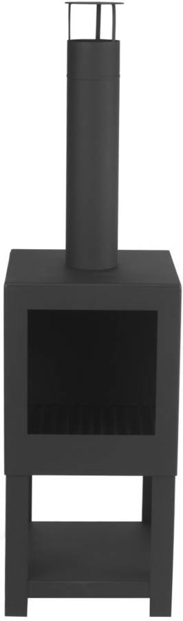 Esschert Design Chimenea exterior con sitio para leña negro FF410