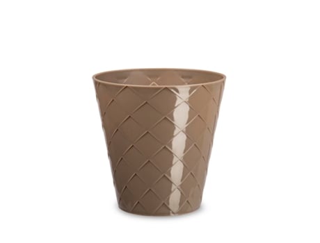 ARECA Palm - Maceta Redonda Decorativa 16 cm con Textura Taupe