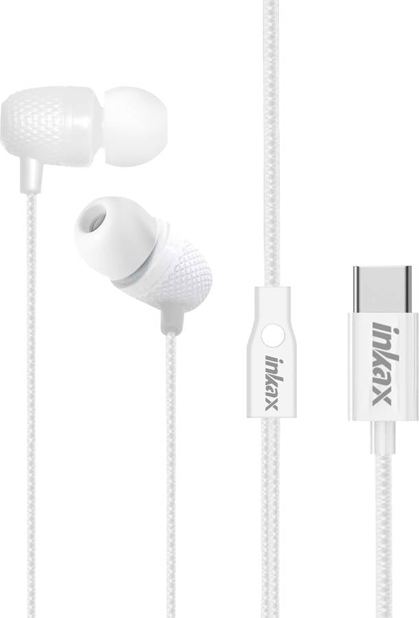 Auriculares Usbc Cable manos libres 12m inkax blanco con hfep14whusbc ear