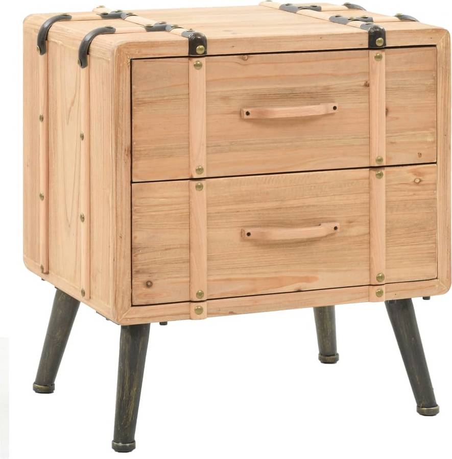 Vidaxl Mesita De noche 50x35x57 cm madera abeto mesillas dormitorio mueble art planet