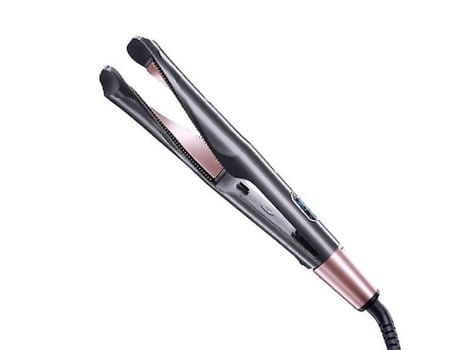 Plancha de Pelo Profesional con Pantalla LCD y Panel Espiral Calefactable con Temperatura Regulable 2 en 1BISBISOUS Gris