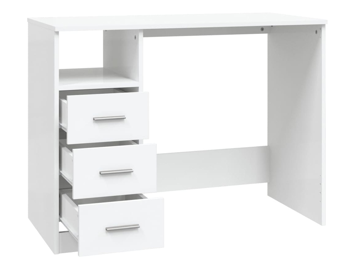 Armario de escritorio madera contrachapada blanco 33,5x50x75 cm